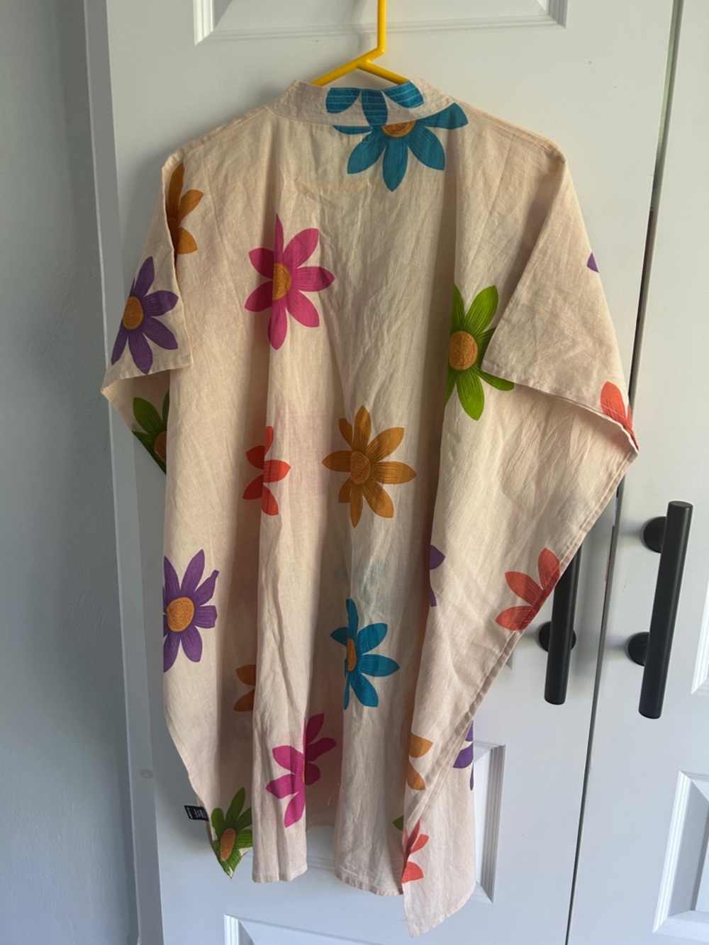 POL Colorful Floral beaded cotton Caftan Tunic size medium - Picture 4 of 6